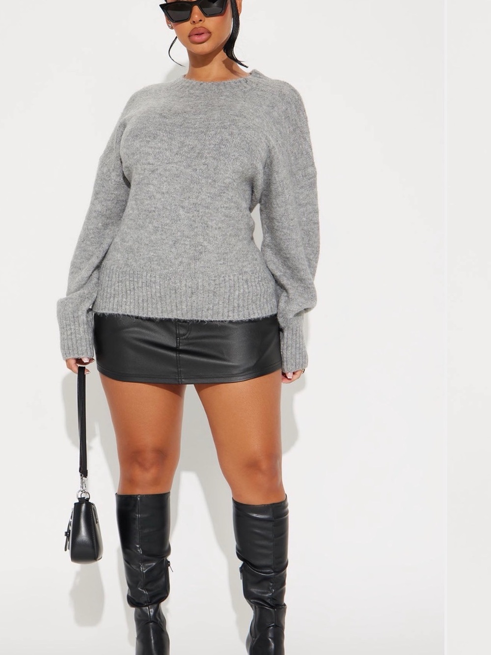 Fashion Nova Soft Grey Crewneck Sweater